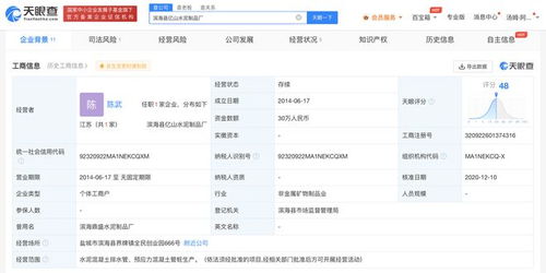 天眼查315數(shù)據(jù)揭示 億山水泥制品廠曾涉買賣合同糾紛及在線數(shù)據(jù)處理業(yè)務
